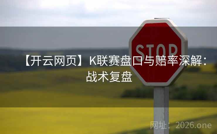 【开云网页】K联赛盘口与赔率深解:战术复盘  第1张 【开云网页】K联赛盘口与赔率深解:战术复盘  第1张