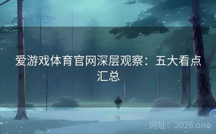爱游戏体育官网深层观察:五大看点汇总  第1张 爱游戏体育官网深层观察:五大看点汇总  第1张