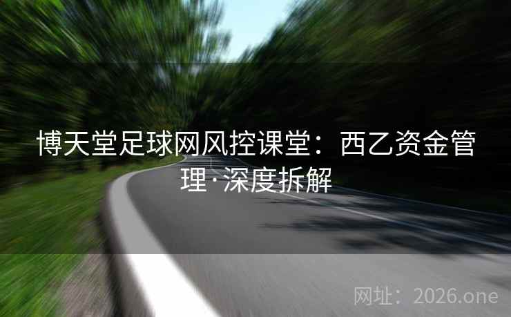 博天堂足球网风控课堂：西乙资金管理·深度拆解  第2张